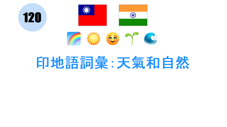 印地語詞彙：天氣和自然